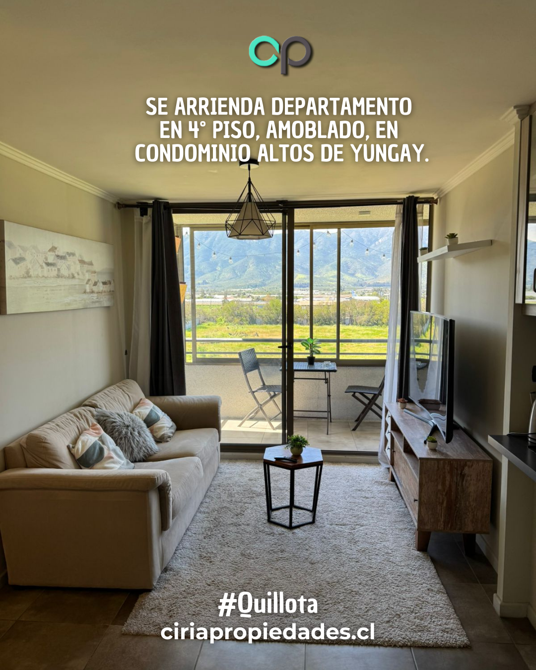 ARRIENDO – Departamento amoblado en Altos de Yungay, Quillota
