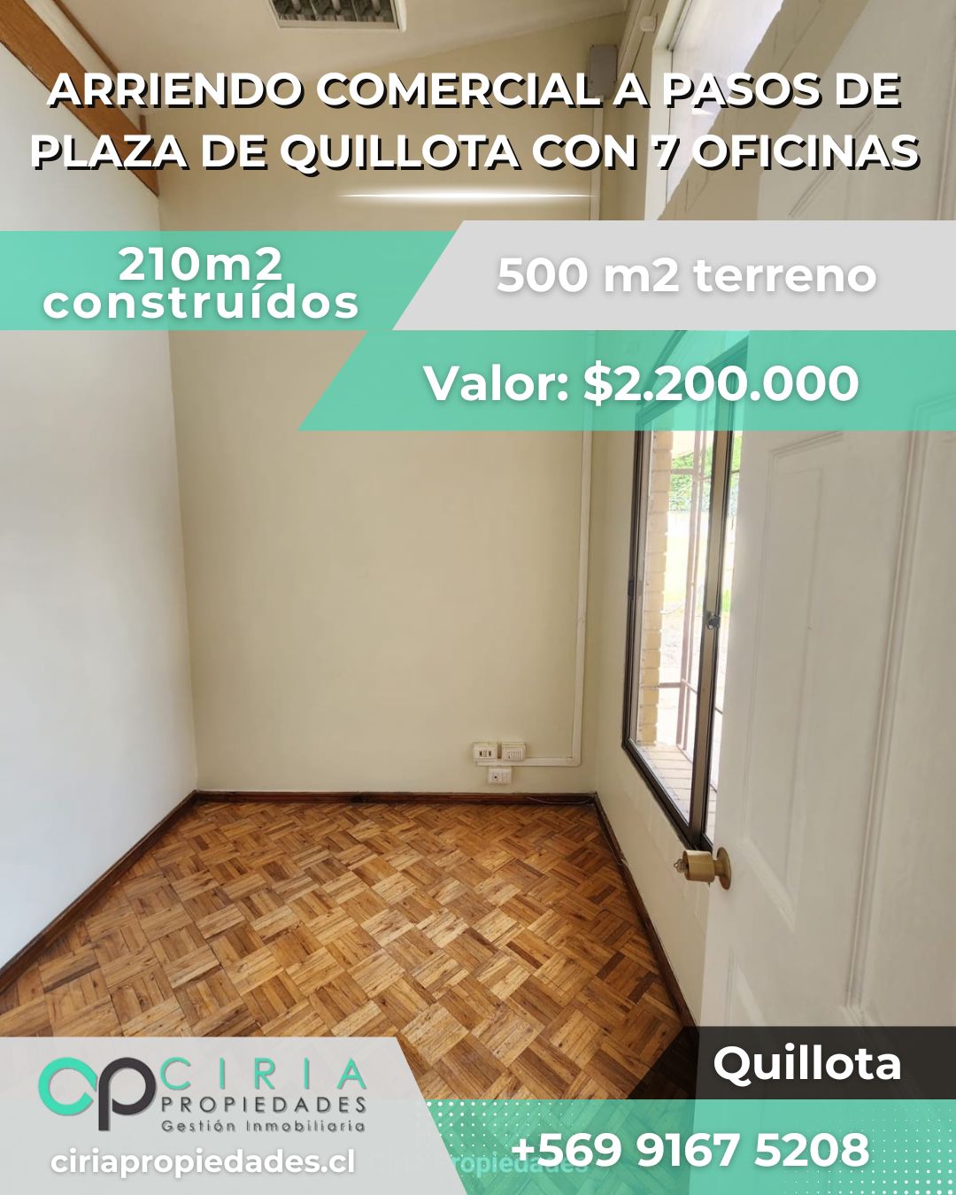 Arriendo comercial a pasos de Plaza de Quillota con 7 oficinas - Imagen 2