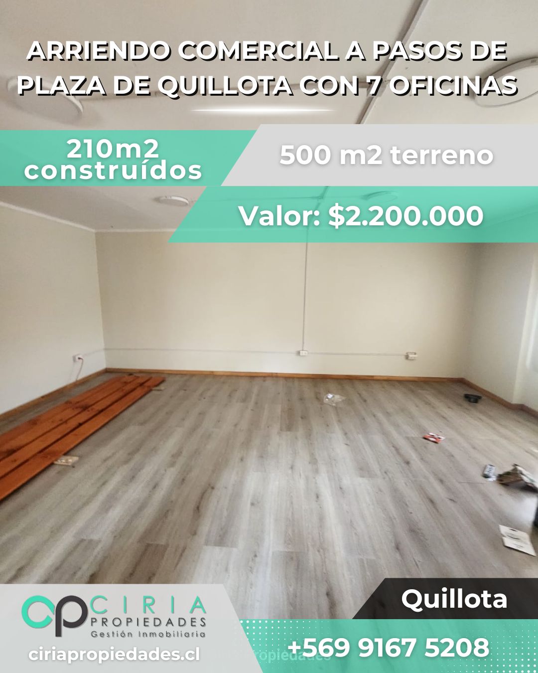 Arriendo comercial a pasos de Plaza de Quillota con 7 oficinas - Imagen 4