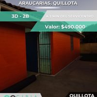 Arriendo Casa 3D+2B en Las Araucarias, Quillota