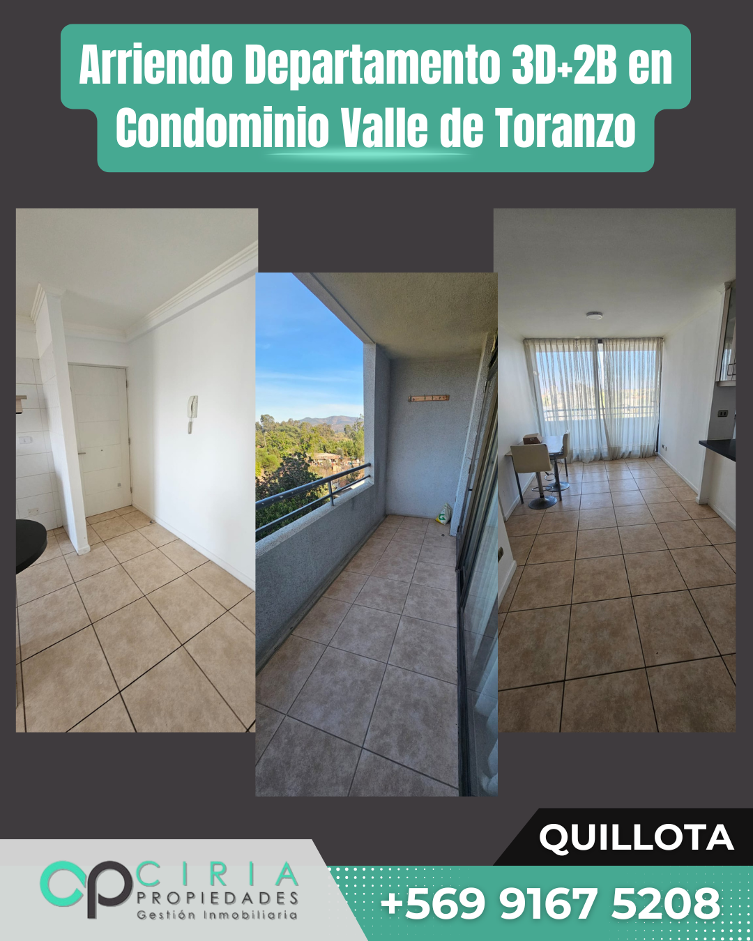 Arriendo Departamento 3D+2B en Condominio Valle de Toranzo - Imagen 2