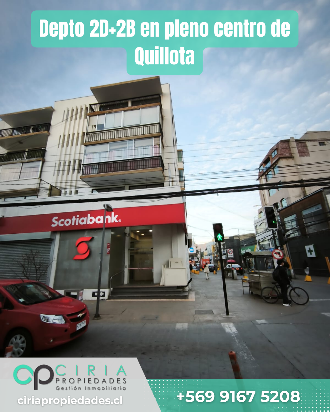 Arriendo depto 2D+2B en pleno centro de Quillota