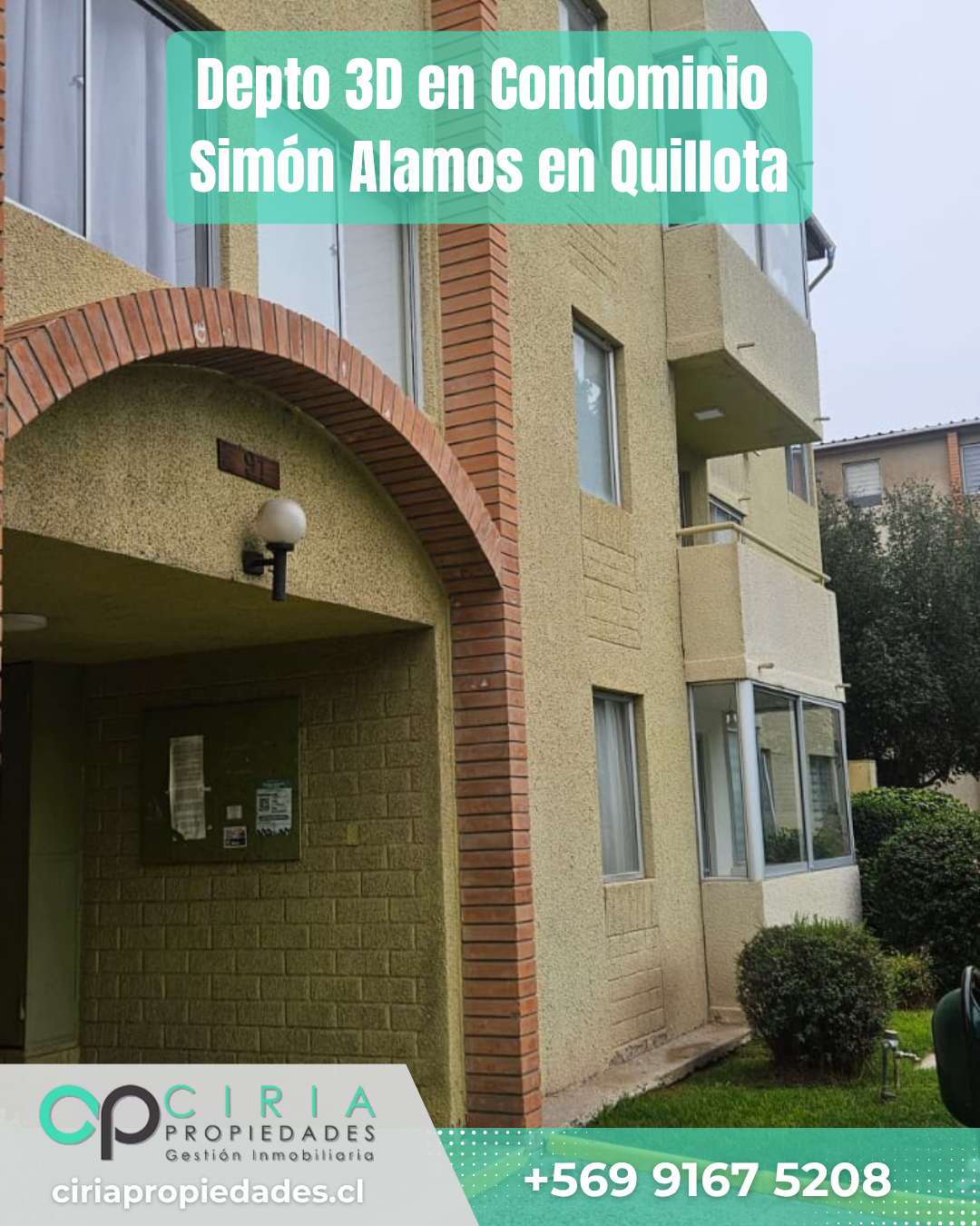 Depto 3D en Condominio Simón Alamos en Quillota
