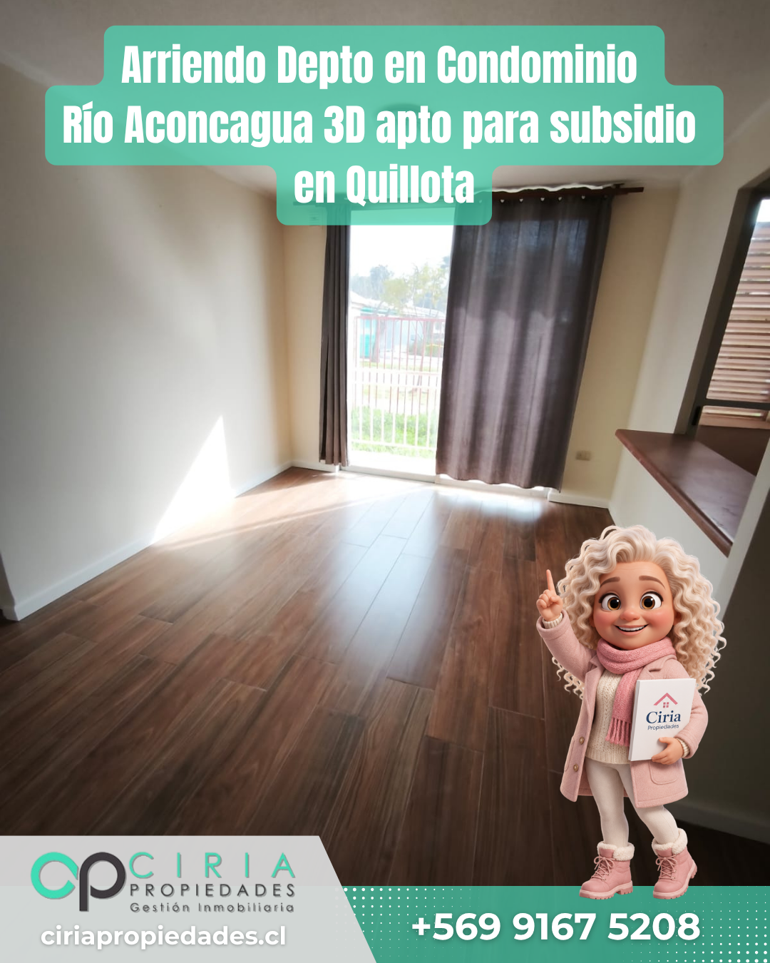 Arriendo Depto en Condominio Río Aconcagua 3D apto para subsidio en Quillota - Imagen 3